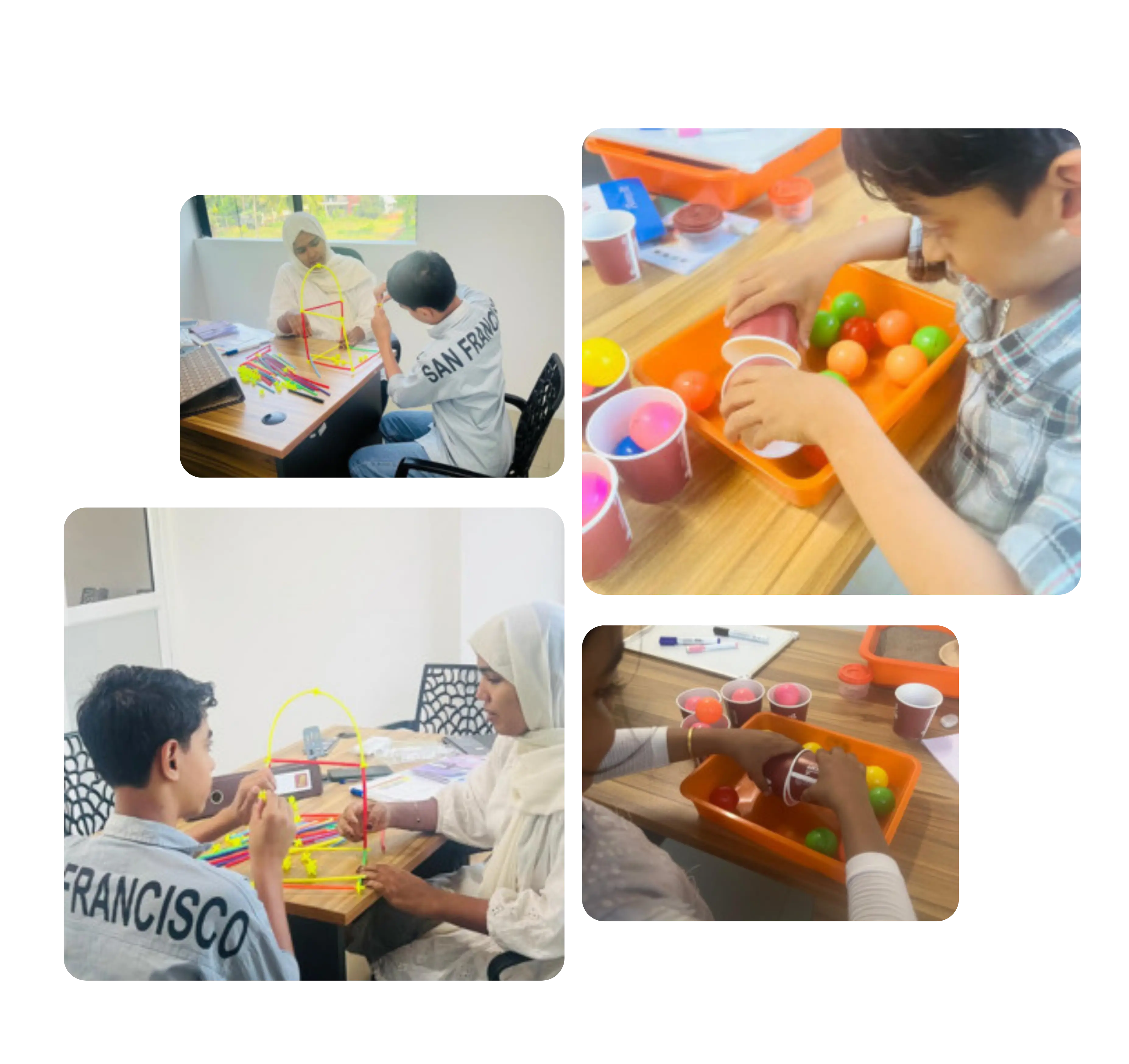 Child learning with a tutor